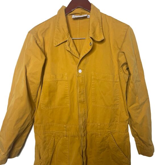 Big Bud Press Long Sleeve Everyday Jumpsuit Spicy Mustard Yellow sz L - Picture 3 of 10